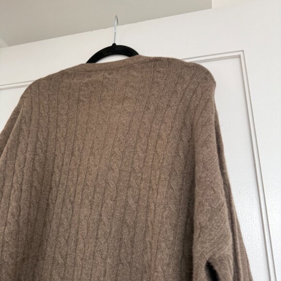 NWT Reformation Giusta Cardigan Sweater Dachshund Brown Cable Knit Cashmere - Picture 9 of 9